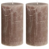Article Bougies piliers marron uni, 85 x 150 mm, lot de 2 – Bougies décoratives pour une ambiance chaleureuse et des occasions festives