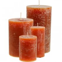 Article Bougies de couleur unie rouge-brun différentes tailles