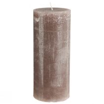 Article Bougies de couleur unie bougies pilier marron 85x200mm 2 pcs