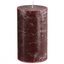 Article Bougies de couleur unie Bougies piliers bordeaux 70×120mm 4 pcs