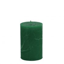Article Bougies unies vert foncé 60x100mm 4 pcs