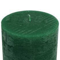 Article Bougies unies vert foncé 60x100mm 4 pcs