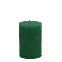 Article Bougies unies vert foncé 70x100mm 4 pcs