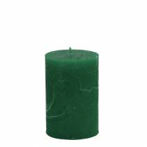 Article Bougies colorées unies vert foncé 70x100mm 4pcs