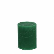 Article Bougies unies vert foncé 70x80mm 4 pcs