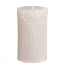 Article Bougies de couleur unie bougies pilier gris clair 70×120mm 4 pcs