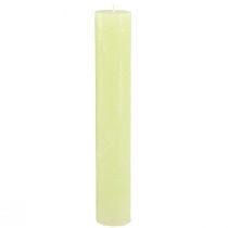 Article Bougies unies vert citron​​​​​​​ Bougies coniques 50×300mm 4 pcs