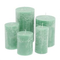 Article Bougies de couleur unie vert clair différentes tailles