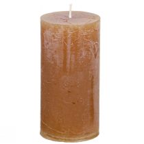 Article Bougies de couleur unie bougies pilier caramel 50×100mm 4 pcs