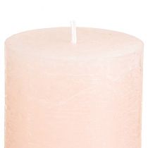 Article Bougies piliers rose uni, rose clair, 60 x 80 mm, lot de 4, décoration