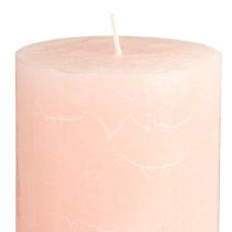 Article Bougies piliers rose clair 85×120 mm, lot de 2 – Bougies en cire élégantes pour une décoration romantique