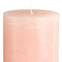 Article Bougies piliers roses 85×150 mm, couleur unie, lot de 2, idéales pour la décoration et une ambiance romantique.