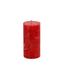 Article Bougies colorées unies rouge 50x100mm 4pcs