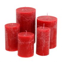 Article Bougies de couleur unie rouge différentes tailles