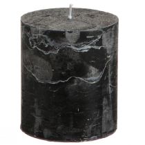 Article Bougies de couleur unie bougies pilier noires 70×80mm 4 pcs