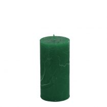 Bougies de couleur unie vert foncé 50x100mm 4pcs