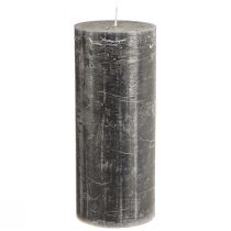 Article Bougies piliers de couleur unie en anthracite 85x200mm 2 pièces