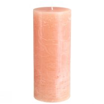 Article Bougies piliers de couleur unie pêche 85x200mm 2 pcs