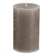 Article Bougies piliers de couleur unie bougies marron 60x100mm 4 pcs