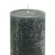 Article Bougies de couleur unie bougies pilier anthracite 60×100mm 4 pcs