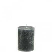 Article Bougies de couleur unie bougies pilier anthracite 60×100mm 4 pcs