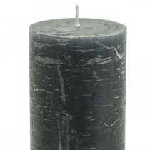 Article Bougies de couleur unie bougies pilier anthracite 60×80mm 4pcs