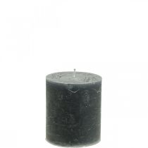 Article Bougies de couleur unie bougies pilier anthracite 70×80mm 4 pcs
