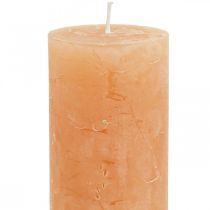 Article Bougies de couleur unie Bougies pilier Orange Pêche 50×100mm 4pcs