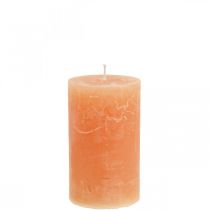 Article Bougies de couleur unie Bougies piliers orange pêche 60 × 100 mm 4 pièces