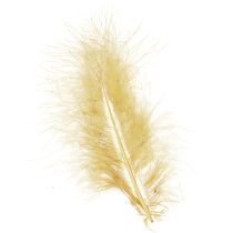 Article Plumes véritables pour loisirs créatifs, jaune clair, 5 à 10 cm, 20 g