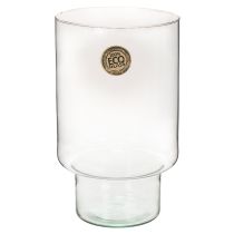 Article Vase cylindrique en verre transparent 25 cm pour décoration intérieure