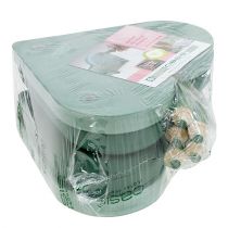 Article Coeur en mousse florale avec système de clic matériel enfichable vert 20cm 2 pièces