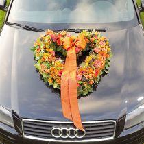 Mousse florale coeur ouvert tissu fleuri vert 38cm 2pcs décoration de mariage