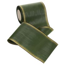 Article Ruban moiré vert foncé élégant, 125 mm, bordé de perles dorées, ruban de deuil, décoration de mariage, ruban à nœud