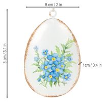 Article Œufs de Pâques décorés de fleurs printanières, parfaits pour les bouquets de Pâques ou les fenêtres, 8 cm, lot de 8.