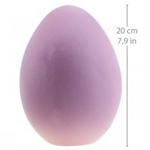 Oeuf de Pâques oeuf décoratif plastique violet floqué 20cm