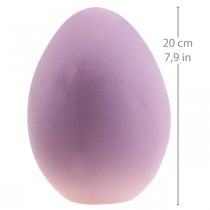 Article Oeuf de Pâques oeuf décoratif plastique violet floqué 20cm