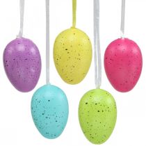 Oeuf de Pâques à suspendre oeuf en plastique coloris assortis H6cm 12 pièces