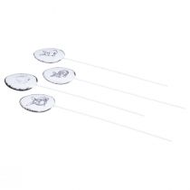 Article Œufs en métal avec lapins de Pâques sur piquet 5×7cm 8pcs