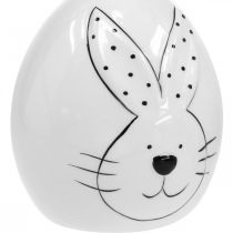 Oeuf décoratif en céramique avec lapin, décoration de Pâques moderne, Oeuf de Pâques avec motif lapin Ø11cm H12.5cm lot de 4