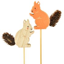 Article Bouchons de fleurs décoratifs en bois motif écureuil 9 × 8 × 1,5 cm, 12 pièces