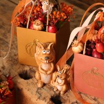 Article Figurine écureuil assis en céramique pour décoration d'automne 10 cm