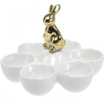 Coquetier assiette à oeufs de Pâques assiette à oeufs en céramique avec lapin Ø15cm