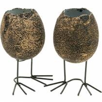 Oeuf avec pattes jardinière coquille d&#39;oeuf brun doré 13cm 4pcs