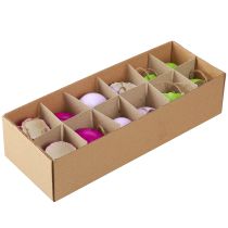 Article Oeufs de Pâques décoratifs en coquille d'œuf à suspendre colorés Ø3,5cm 12 pcs