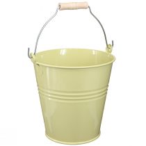 Article Pot de fleur seau en métal vert-jaune 26x22,5x23cm 6l