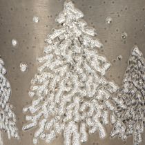Article Seau décoratif en zinc avec sapins et poignée en bois 13cm