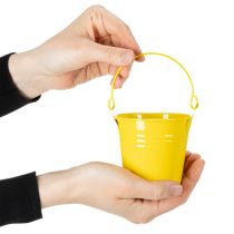 Article Eimer mini en métal coloré Ø8cm avec anse - Lot de 12