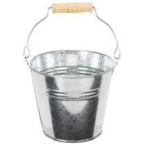 Article Eimer 12 cm - Lot de 8 petits seaux en zinc avec anse bois