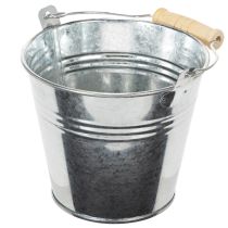 Article Eimer 12 cm - Lot de 8 petits seaux en zinc avec anse bois